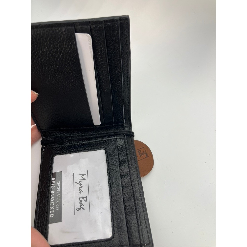 Myra Bag Paradise Mens Wallet Black Brown Tooled Leather RFID Bifold S-6586 NEW - Picture 6 of 6